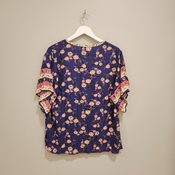Weekend Floral Boho Blouse - Size L - Picture 2 of 4